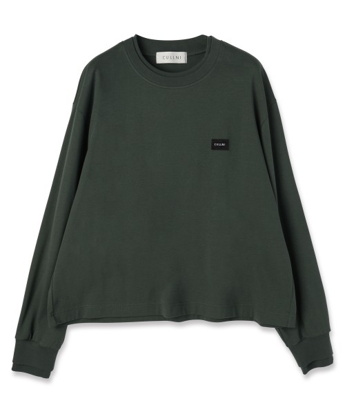 Layerd Rib Embroidery Patch Sleeve Pullover