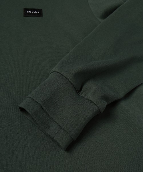 Layerd Rib Embroidery Patch Sleeve Pullover