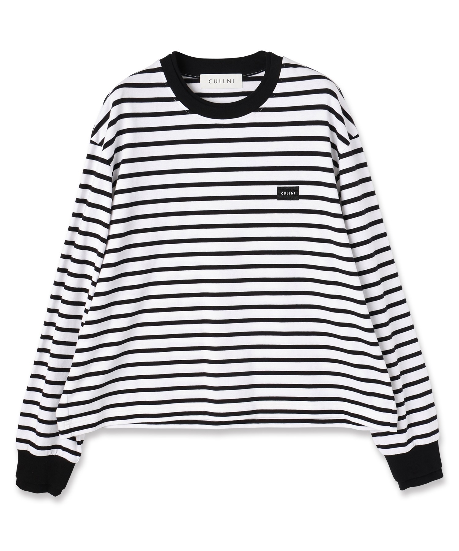 Layerd Rib Embroidery Patch Border Pullover