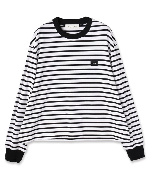 Layerd Rib Embroidery Patch Border Pullover