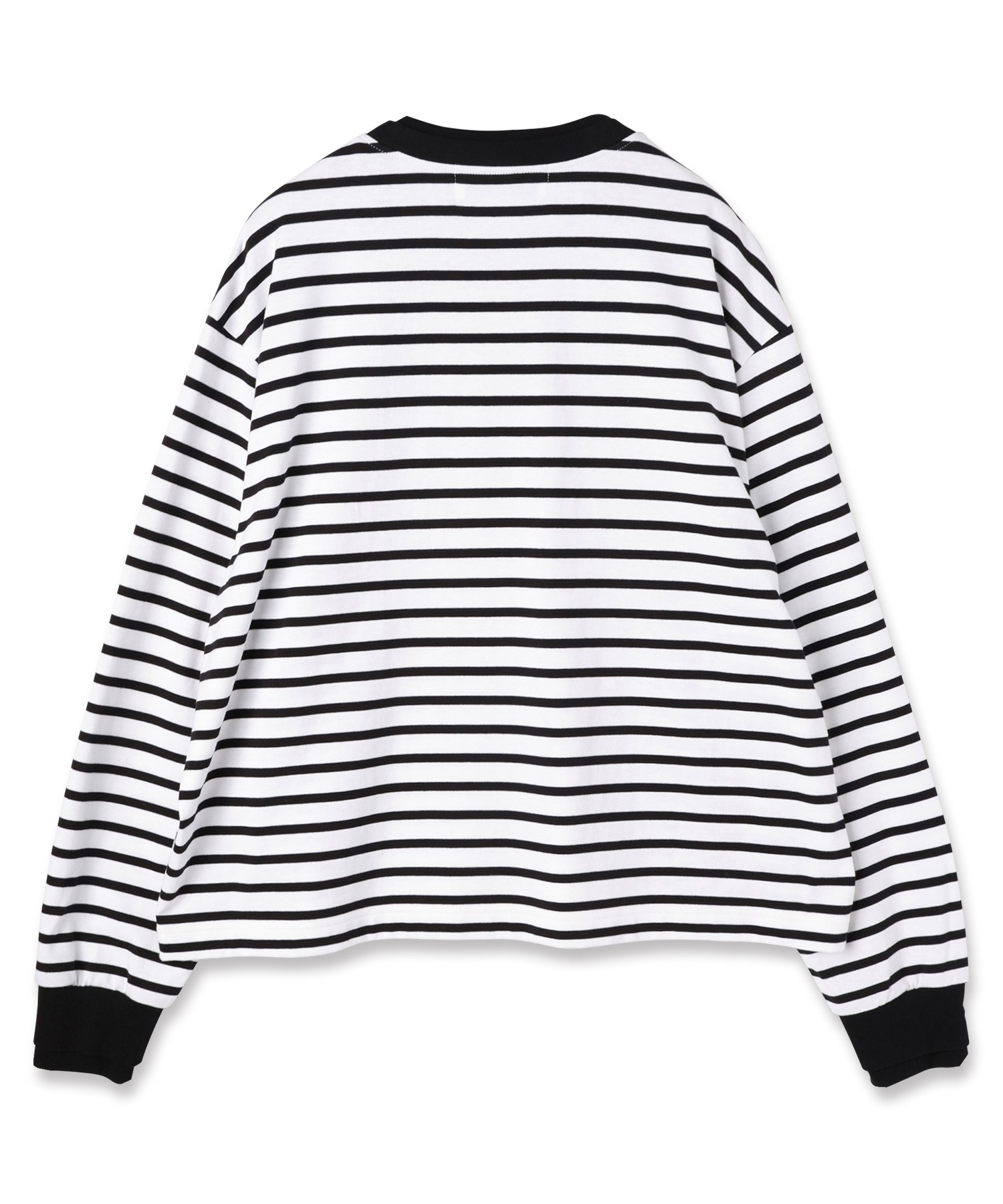 Layerd Rib Embroidery Patch Border Pullover