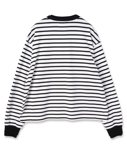 Layerd Rib Embroidery Patch Border Pullover