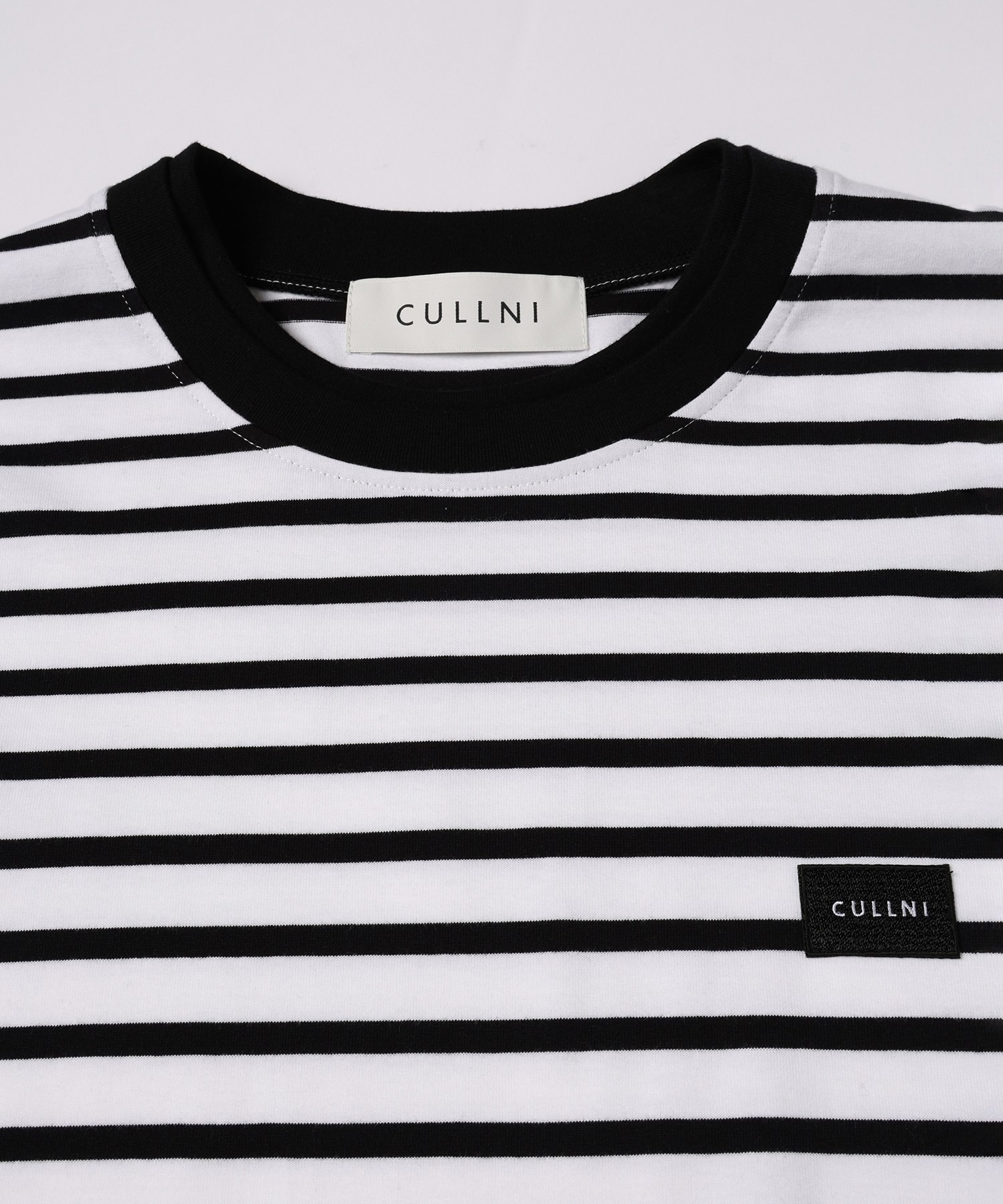 Layerd Rib Embroidery Patch Border Pullover