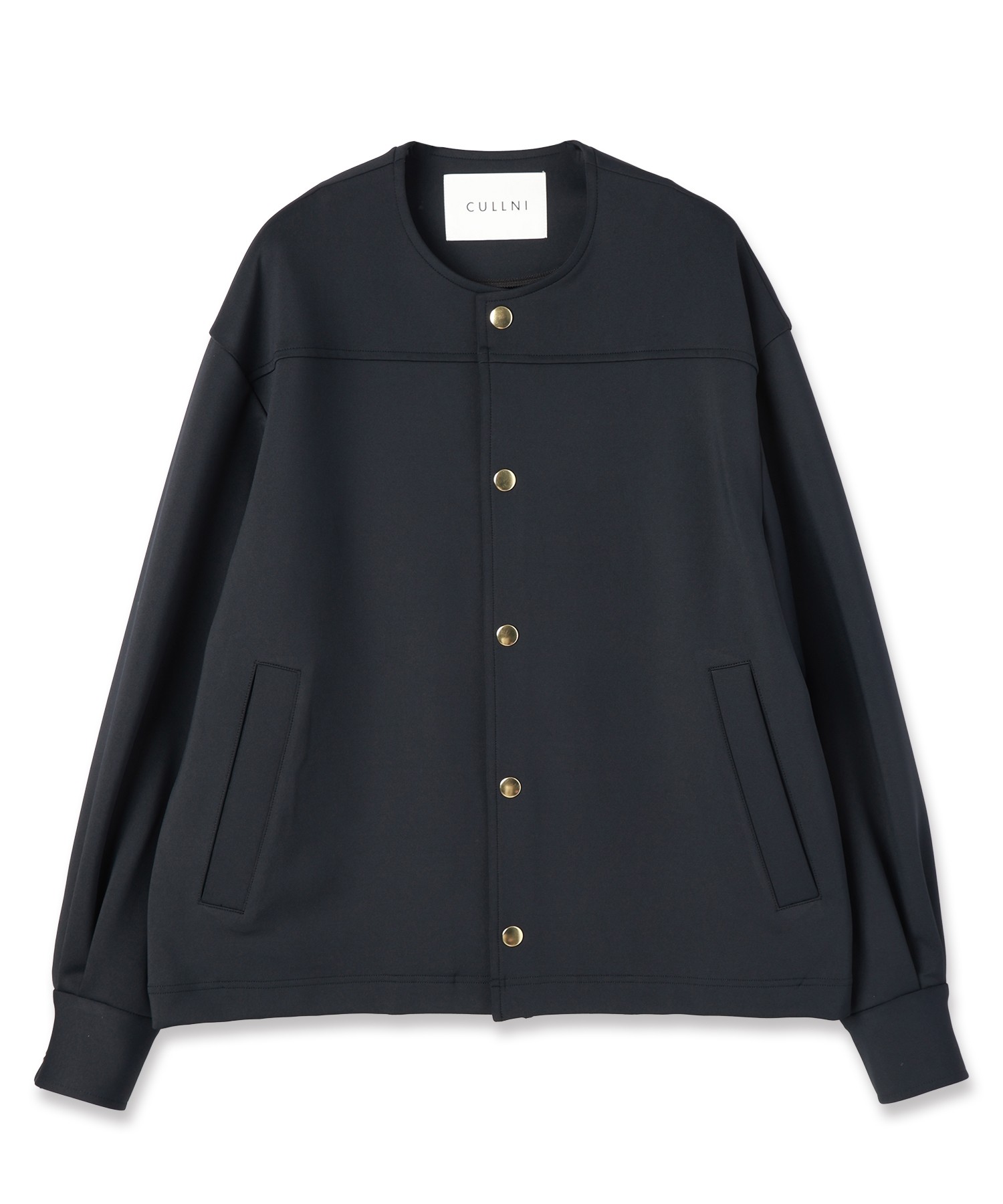 Double Cloth Collarless Dot Button Jacket