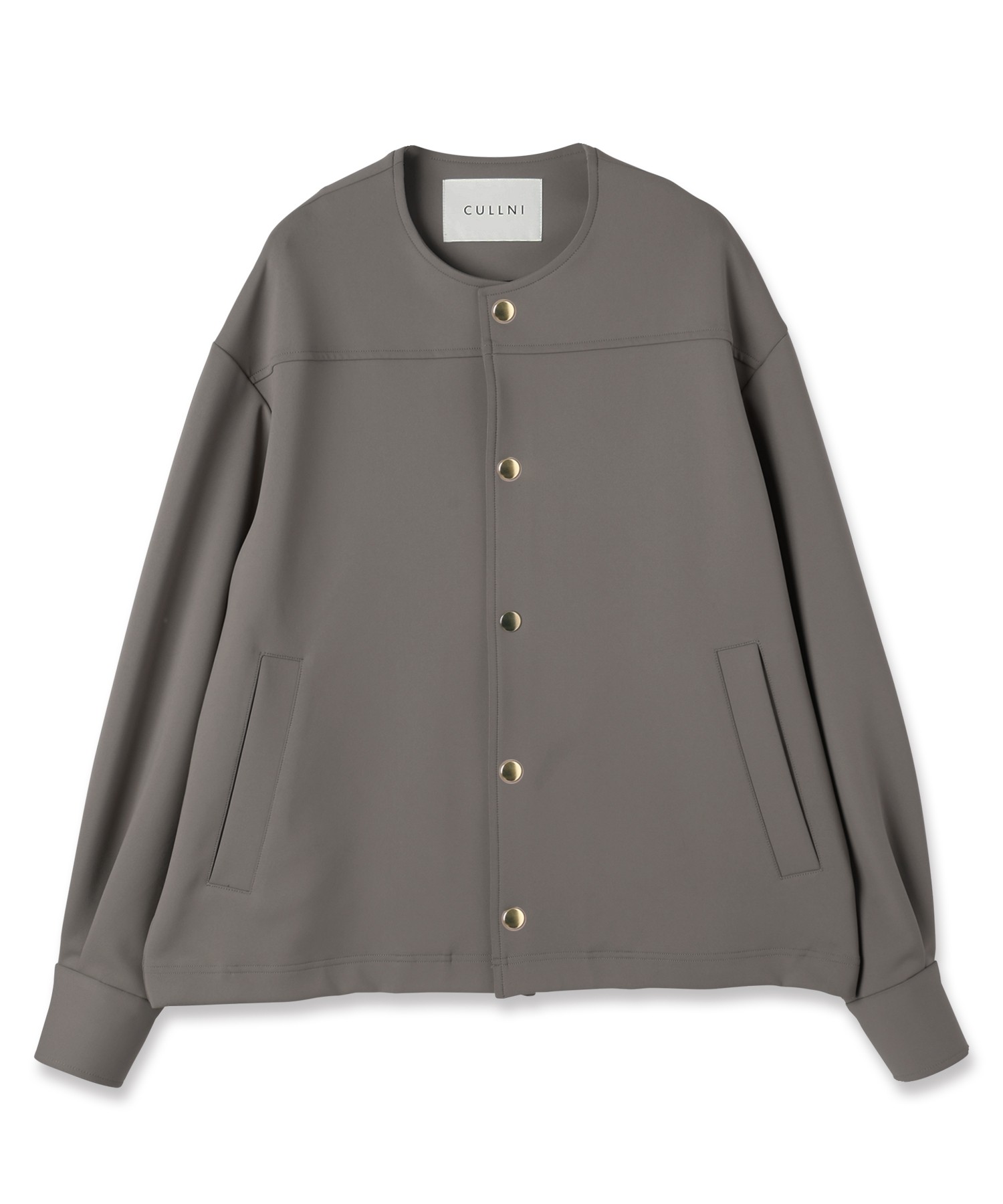 Double Cloth Collarless Dot Button Jacket