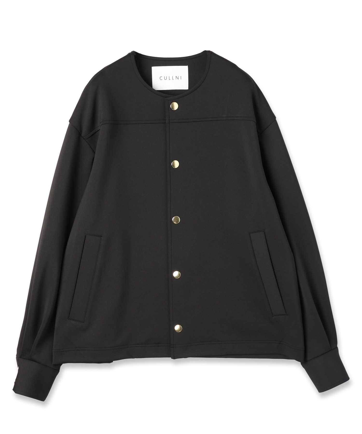 Double Cloth Collarless Dot Button Jacket