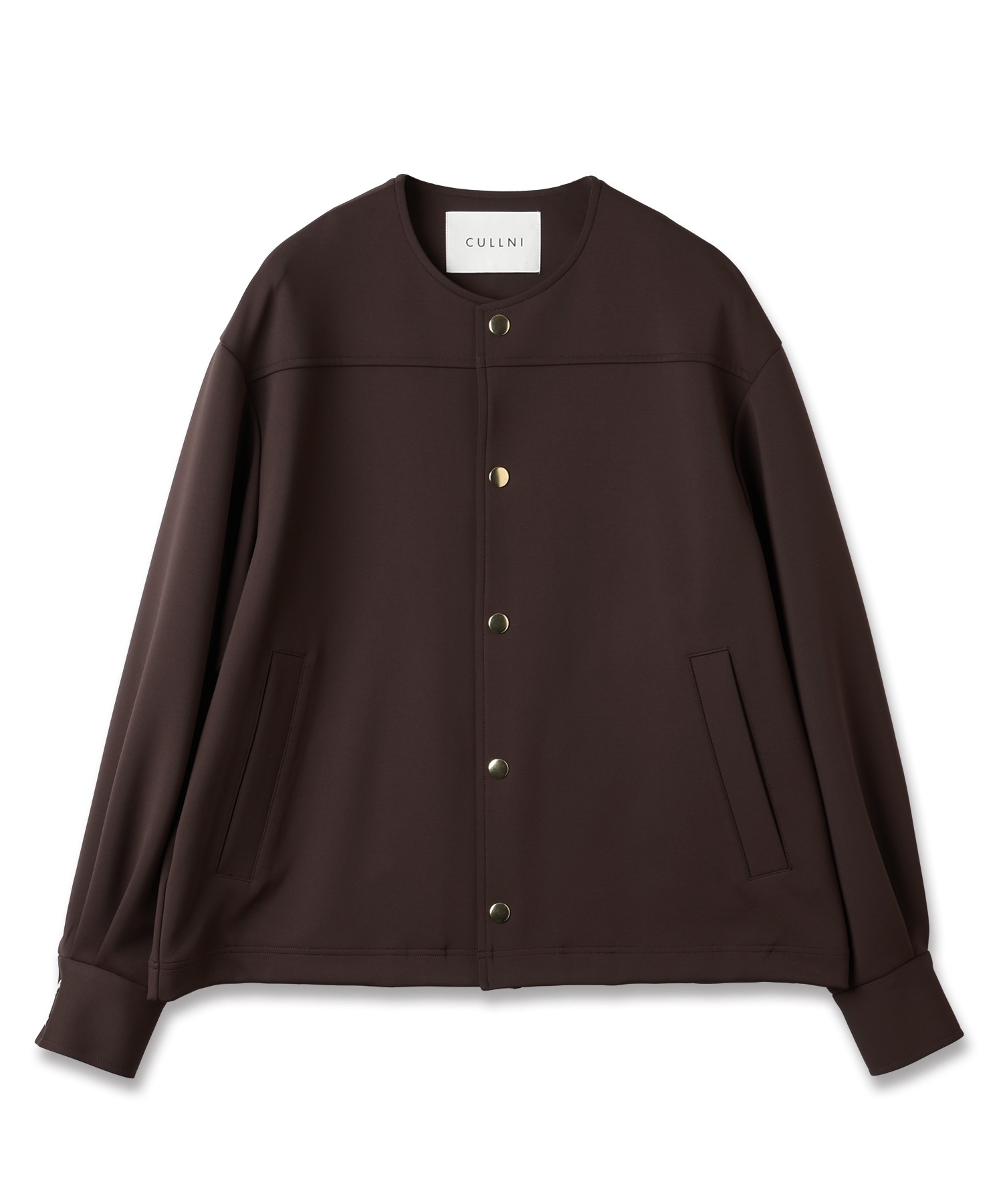 Double Cloth Collarless Dot Button Jacket