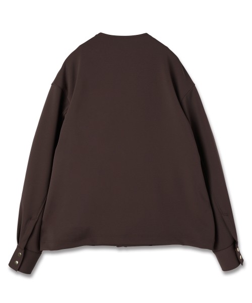 Double Cloth Collarless Dot Button Jacket