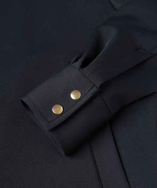 Double Cloth Collarless Dot Button Jacket