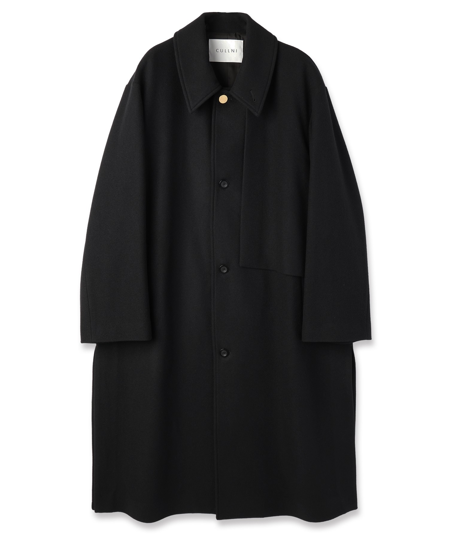 Lamb Wool Melton Layerd Long Coat