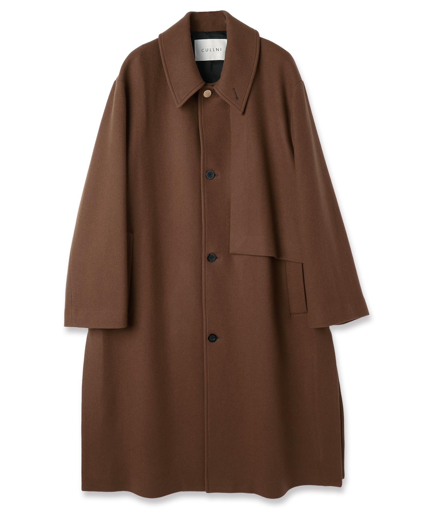 Lamb Wool Melton Layerd Long Coat