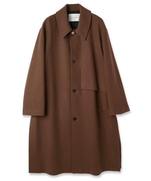 Lamb Wool Melton Layerd Long Coat