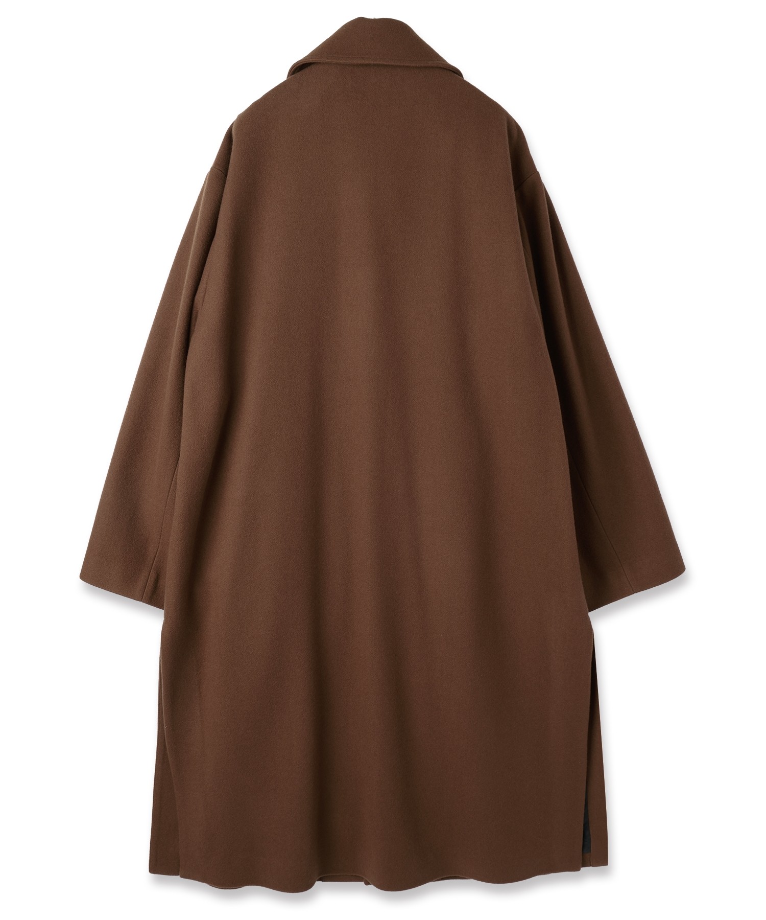 Lamb Wool Melton Layerd Long Coat