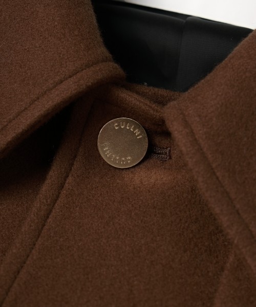 Lamb Wool Melton Layerd Long Coat