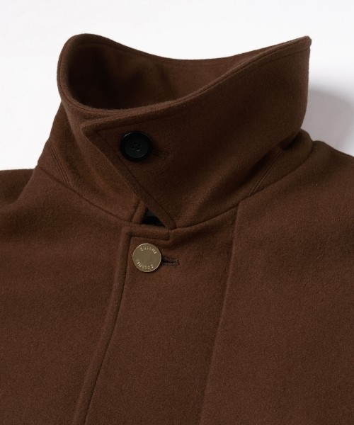 Lamb Wool Melton Layerd Long Coat