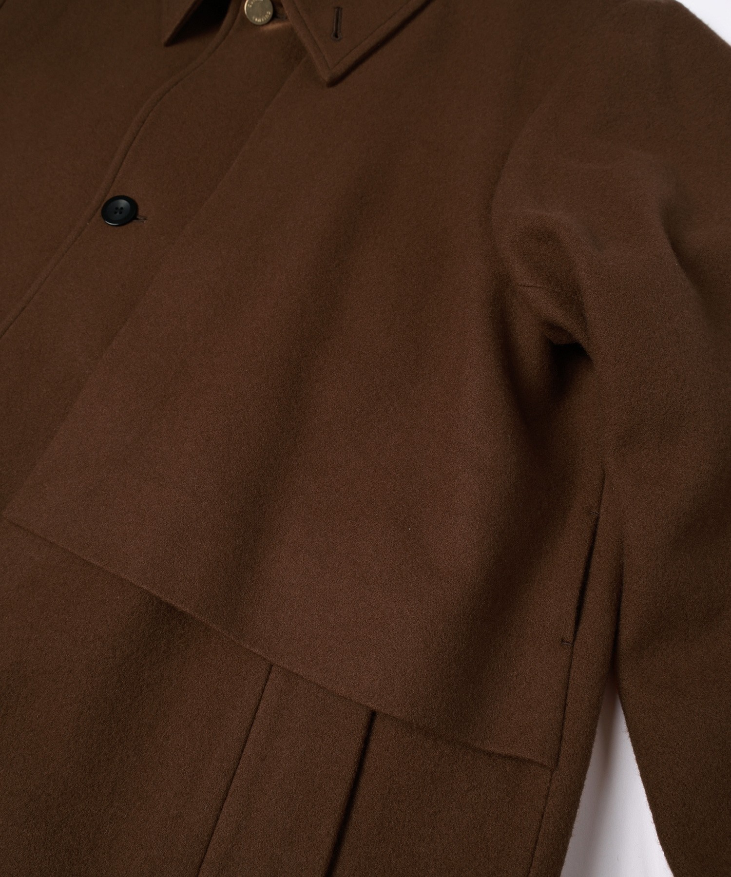 Lamb Wool Melton Layerd Long Coat