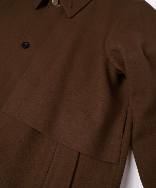 Lamb Wool Melton Layerd Long Coat