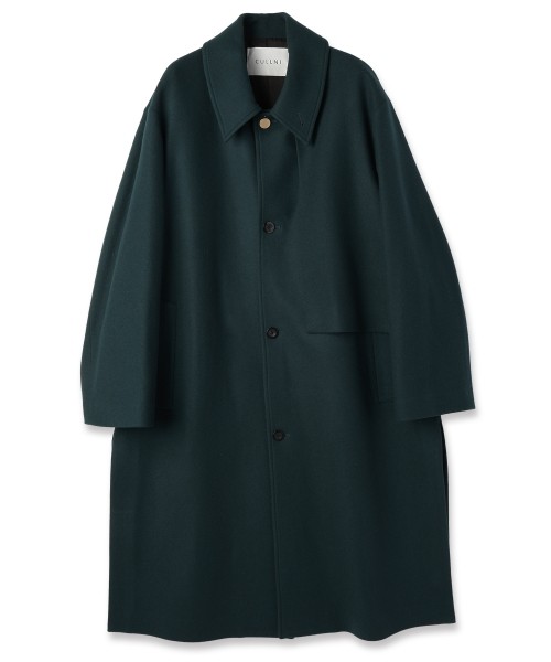 Lamb Wool Melton Layerd Long Coat