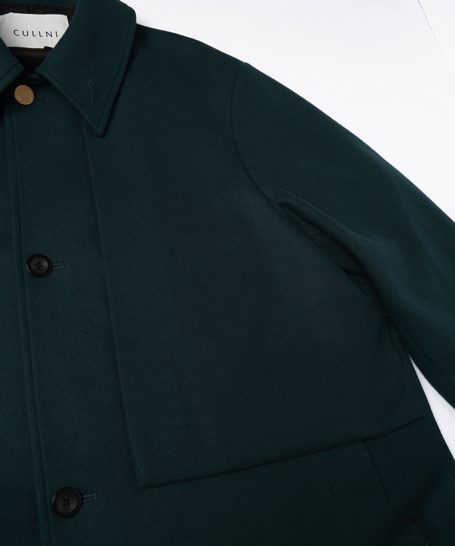 Lamb Wool Melton Layerd Long Coat