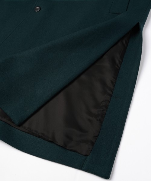 Lamb Wool Melton Layerd Long Coat