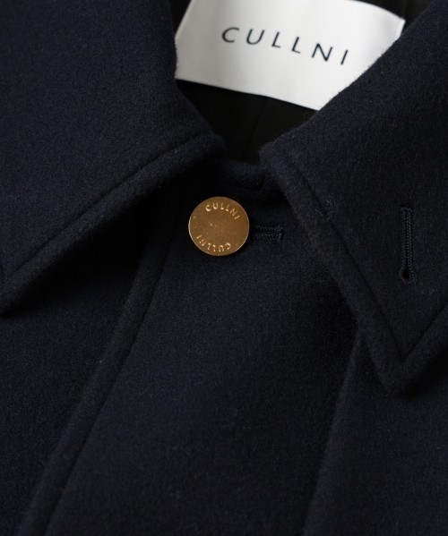 Lamb Wool Melton Layerd Long Coat