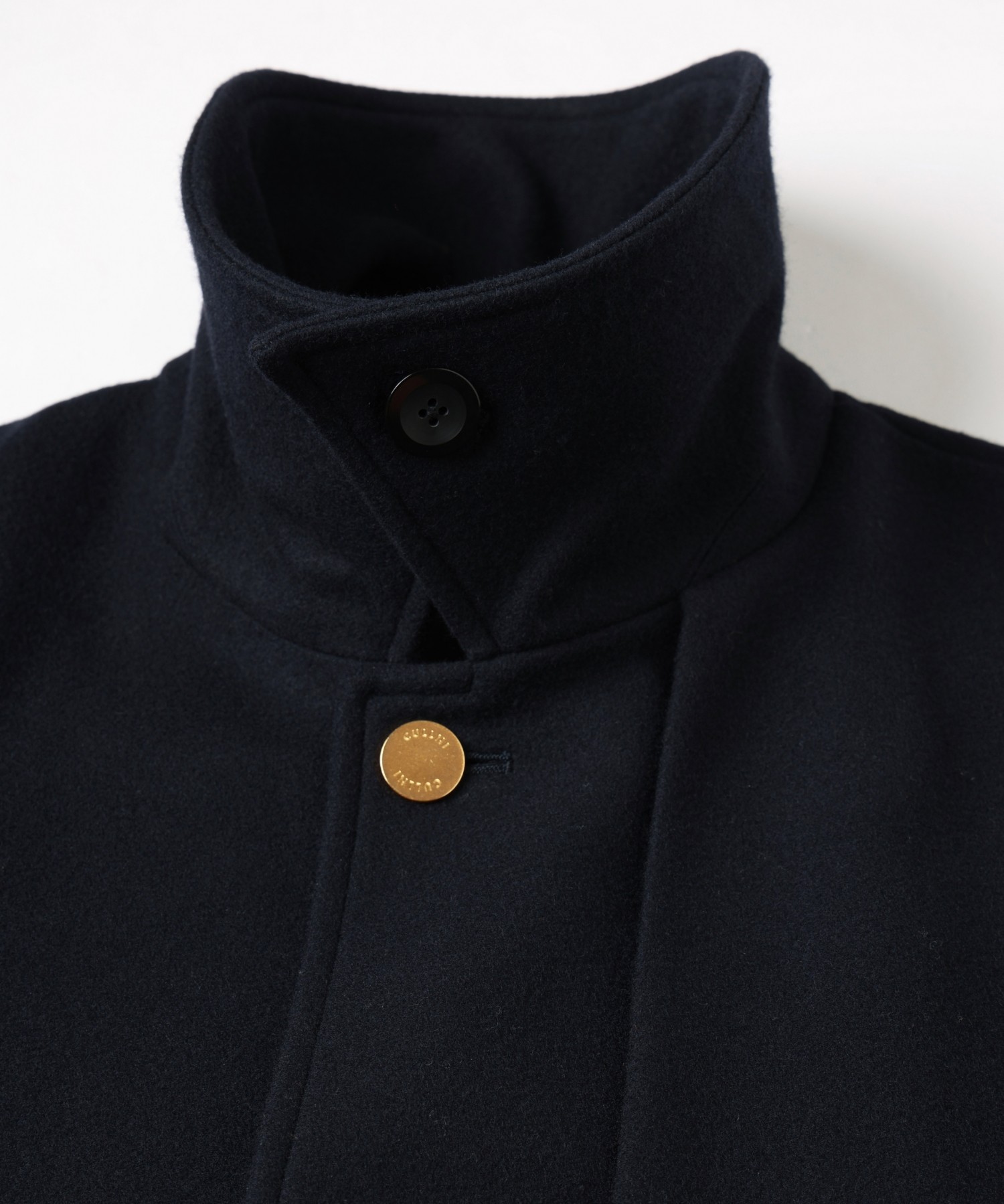 Lamb Wool Melton Layerd Long Coat