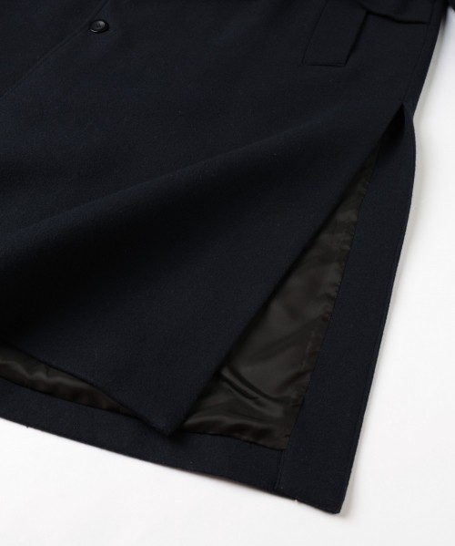 Lamb Wool Melton Layerd Long Coat