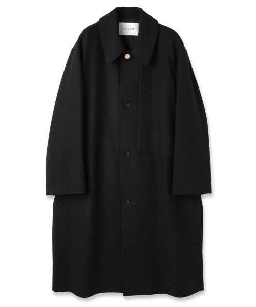 Lamb Wool Melton Layerd Long Coat