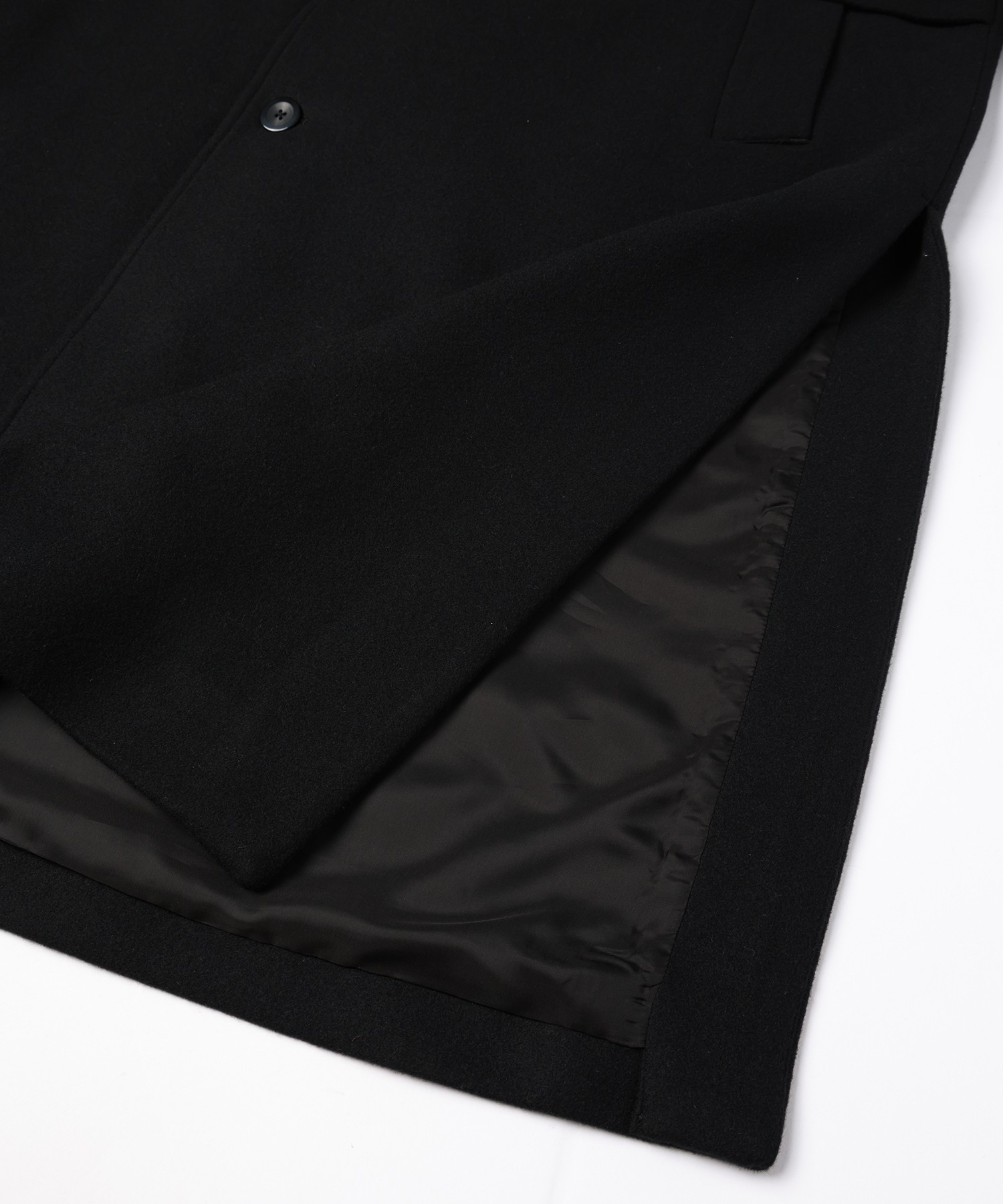 Lamb Wool Melton Layerd Long Coat