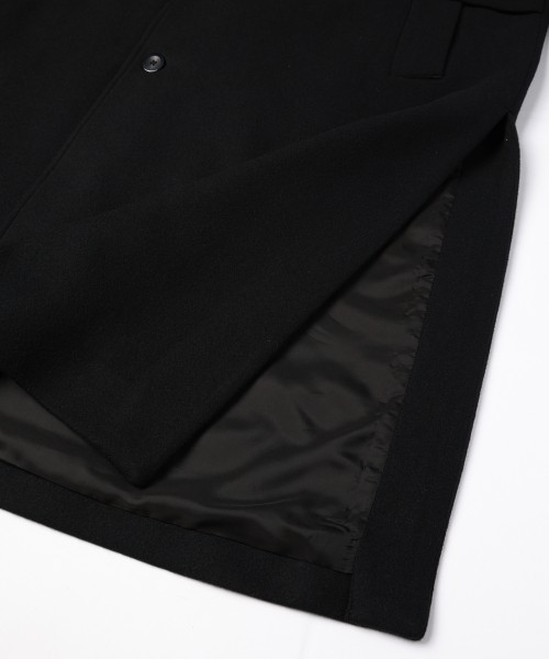 Lamb Wool Melton Layerd Long Coat