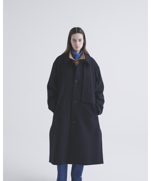 Lamb Wool Melton Layerd Long Coat
