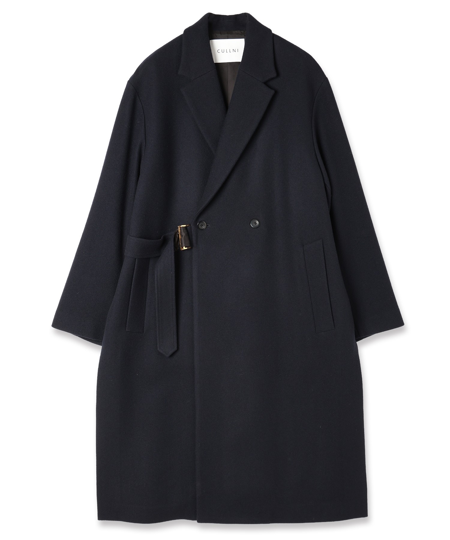 Lamb Wool Melton Tie Locken Long Chester Coat