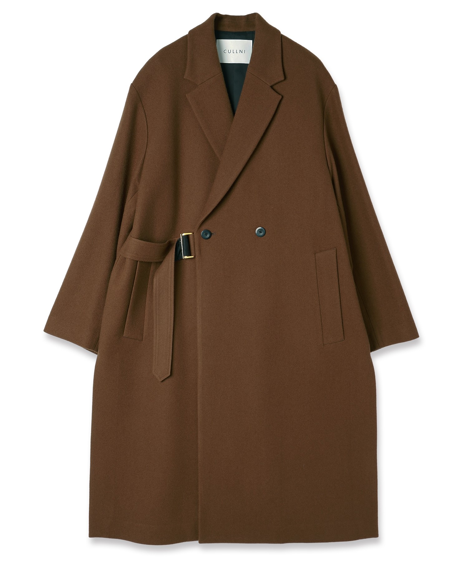 Lamb Wool Melton Tie Locken Long Chester Coat