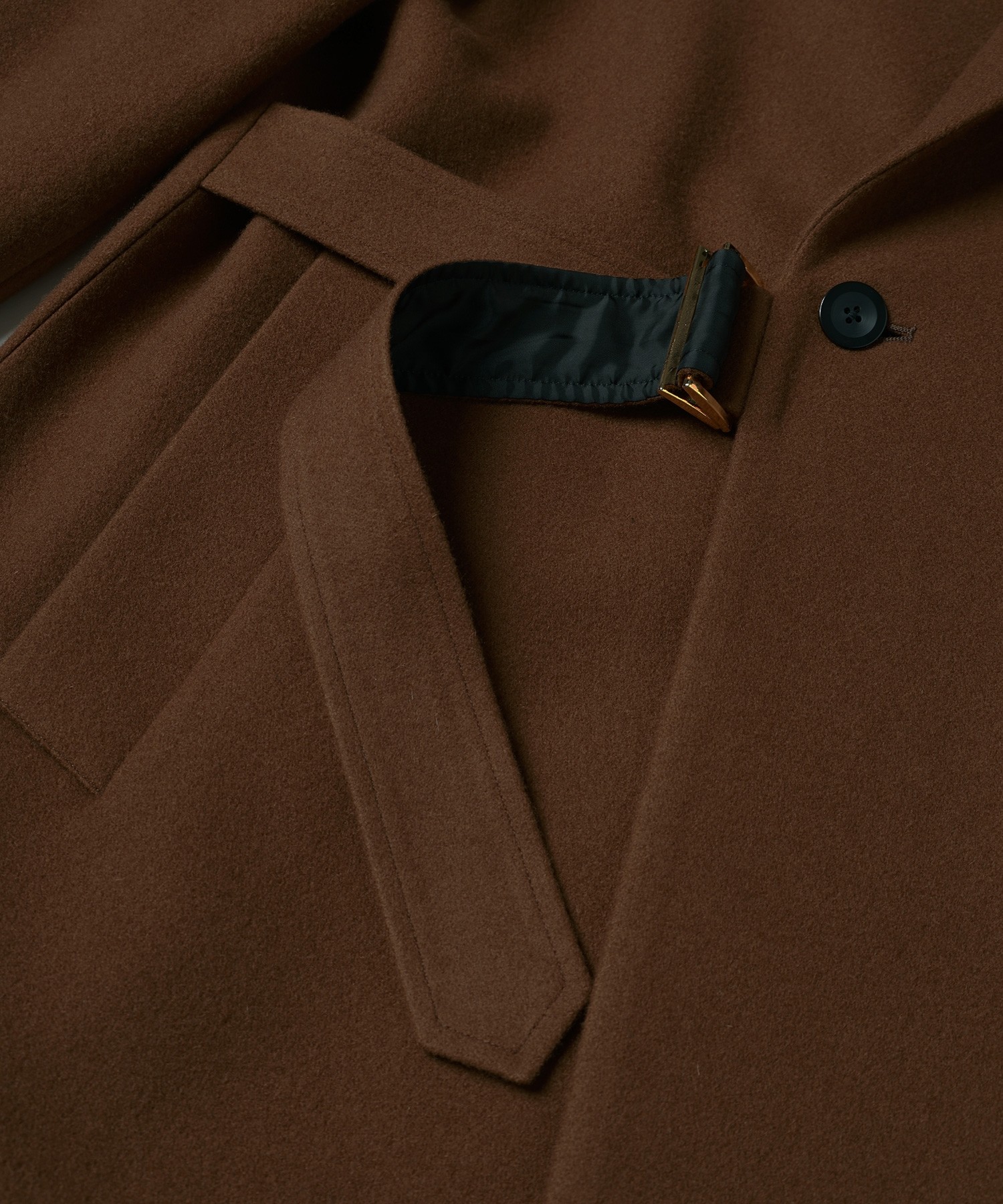 Lamb Wool Melton Tie Locken Long Chester Coat