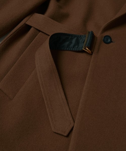 Lamb Wool Melton Tie Locken Long Chester Coat