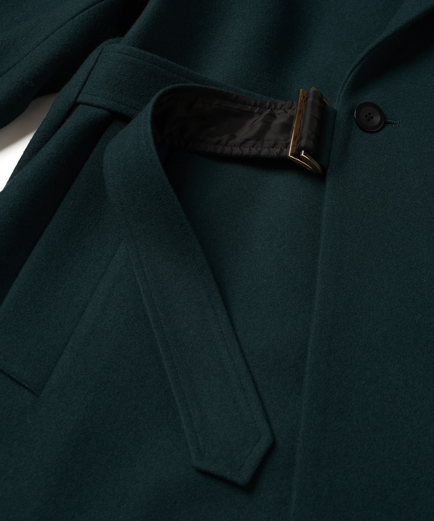 Lamb Wool Melton Tie Locken Long Chester Coat