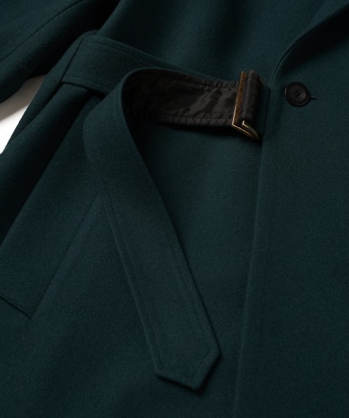 Lamb Wool Melton Tie Locken Long Chester Coat