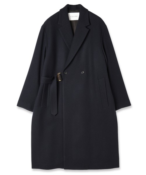 Lamb Wool Melton Tie Locken Long Chester Coat