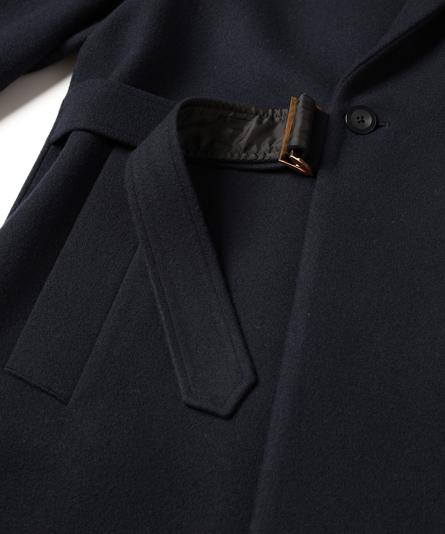 Lamb Wool Melton Tie Locken Long Chester Coat