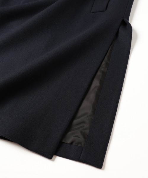 Lamb Wool Melton Tie Locken Long Chester Coat