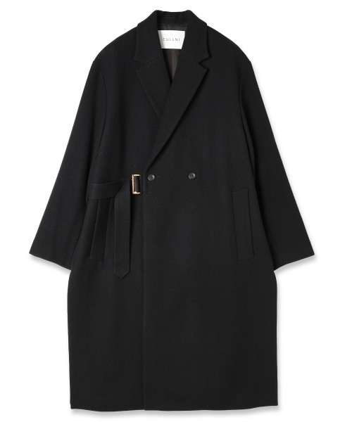 Lamb Wool Melton Tie Locken Long Chester Coat