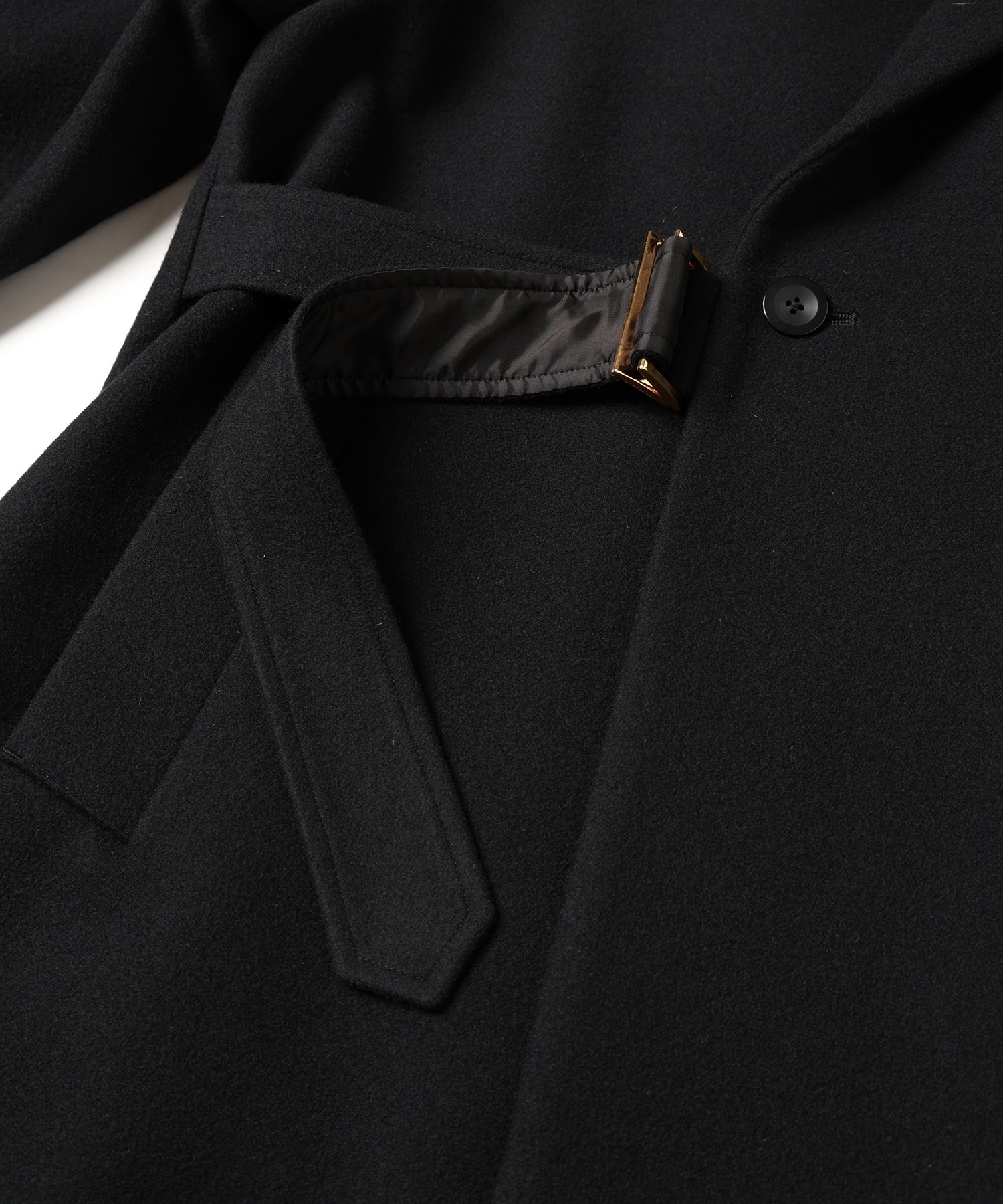 Lamb Wool Melton Tie Locken Long Chester Coat