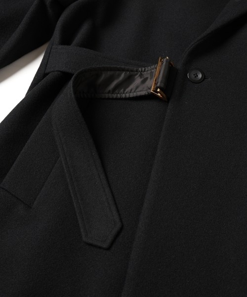 Lamb Wool Melton Tie Locken Long Chester Coat