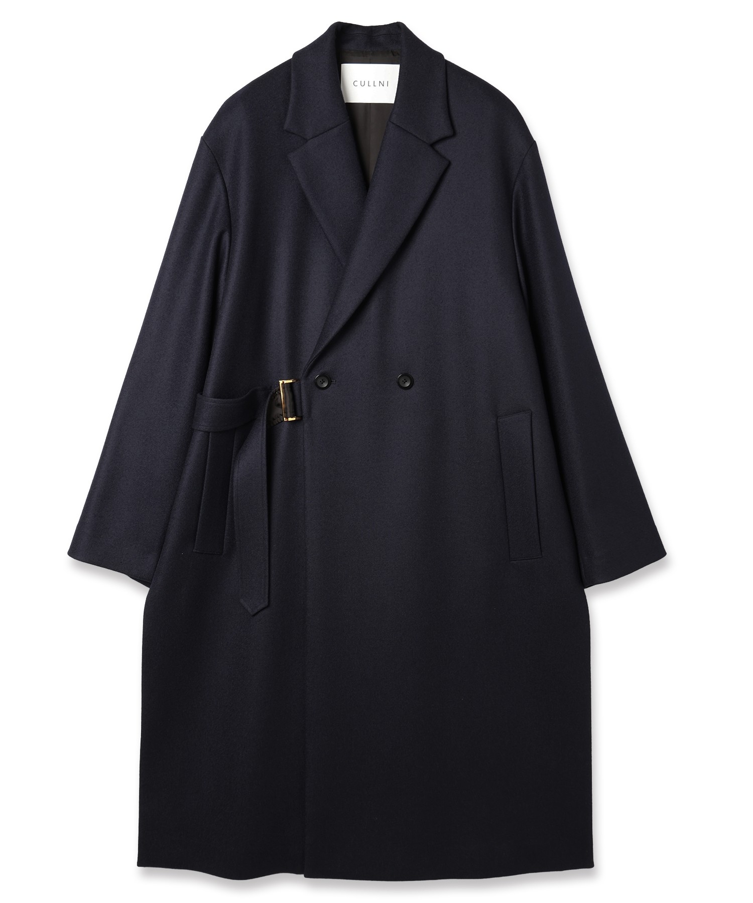 Wool Melton Tie Locken Long Chester Coat