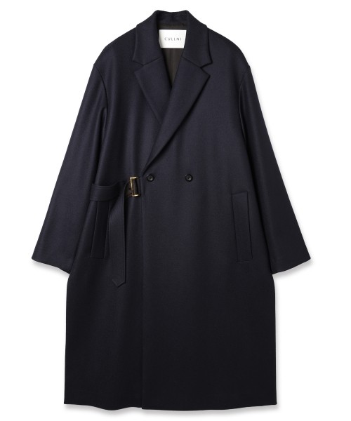 Wool Melton Tie Locken Long Chester Coat