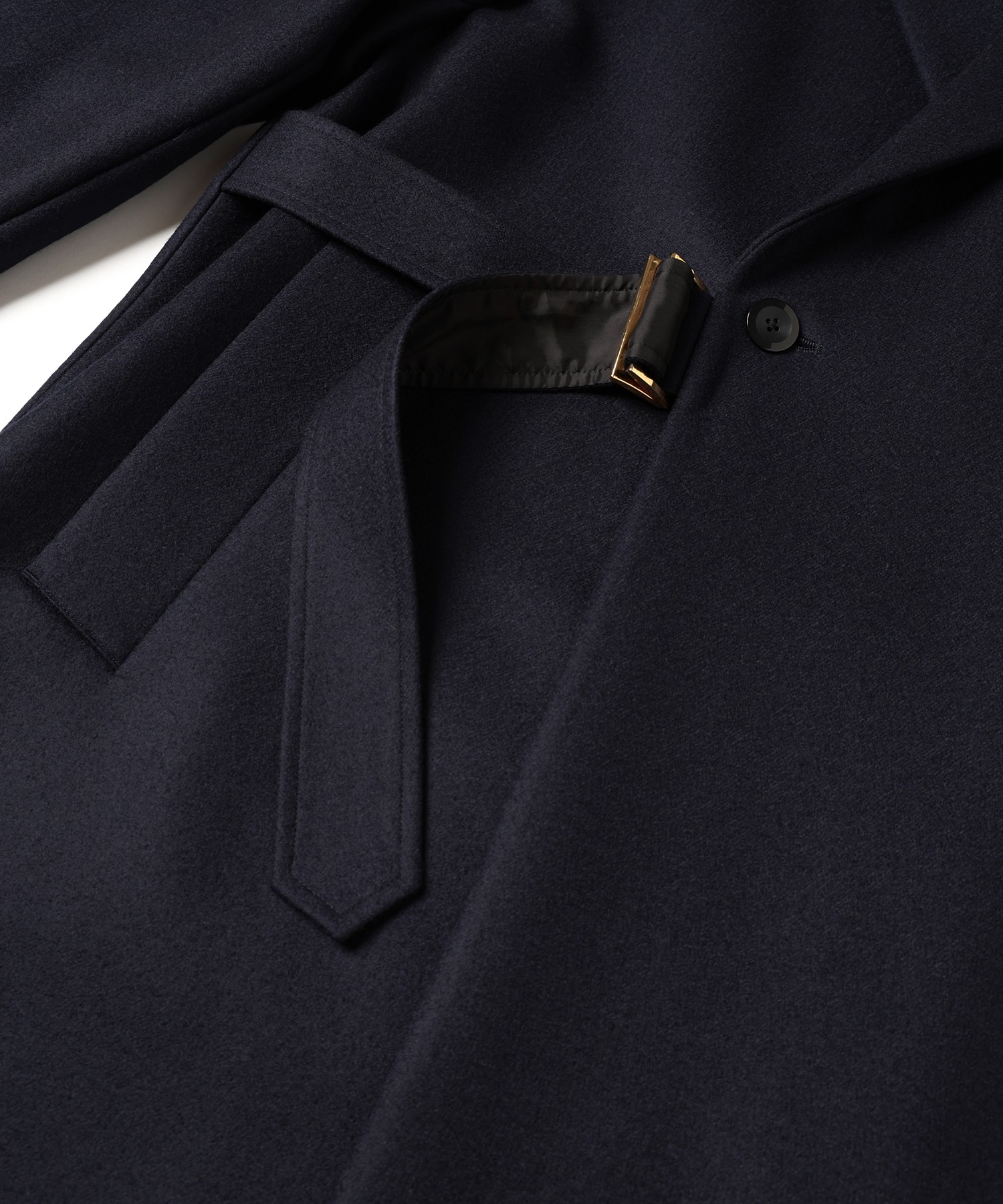 Wool Melton Tie Locken Long Chester Coat