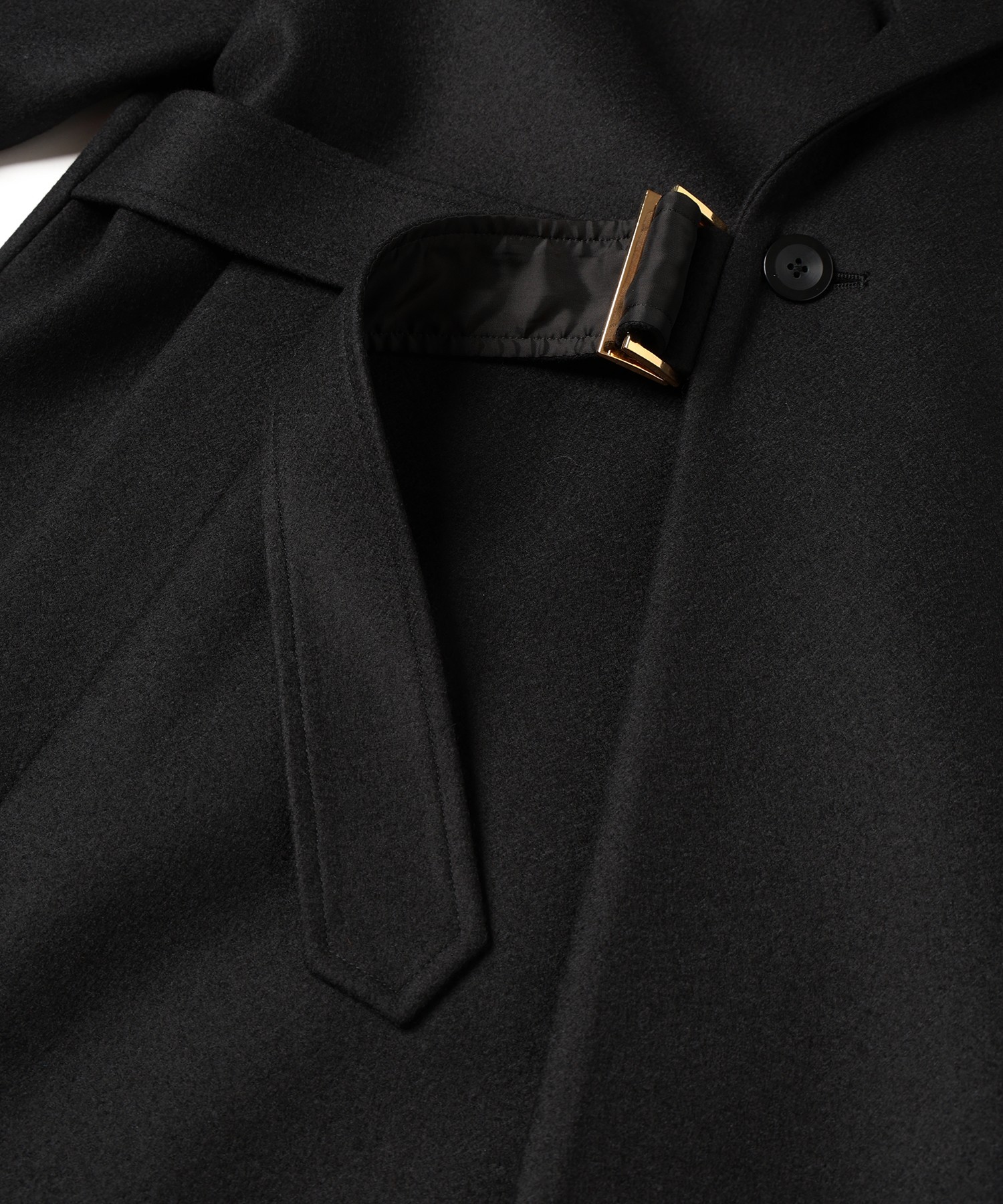 Wool Melton Tie Locken Long Chester Coat