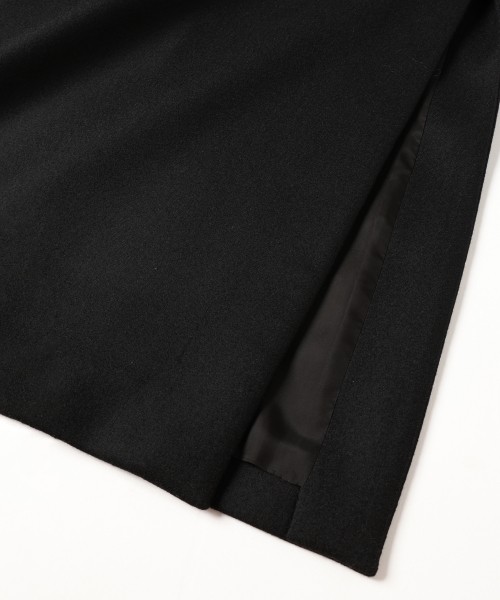 Wool Melton Tie Locken Long Chester Coat