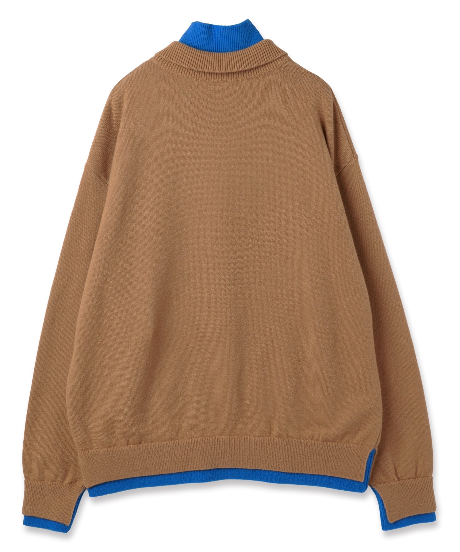 Layerd Rib Double Neck Pullover Knit