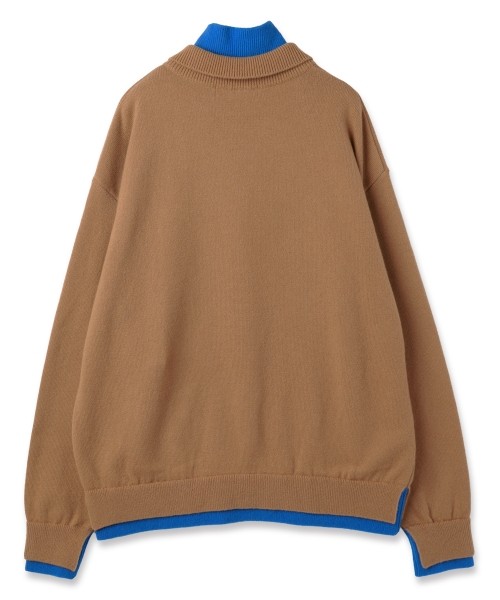 Layerd Rib Double Neck Pullover Knit